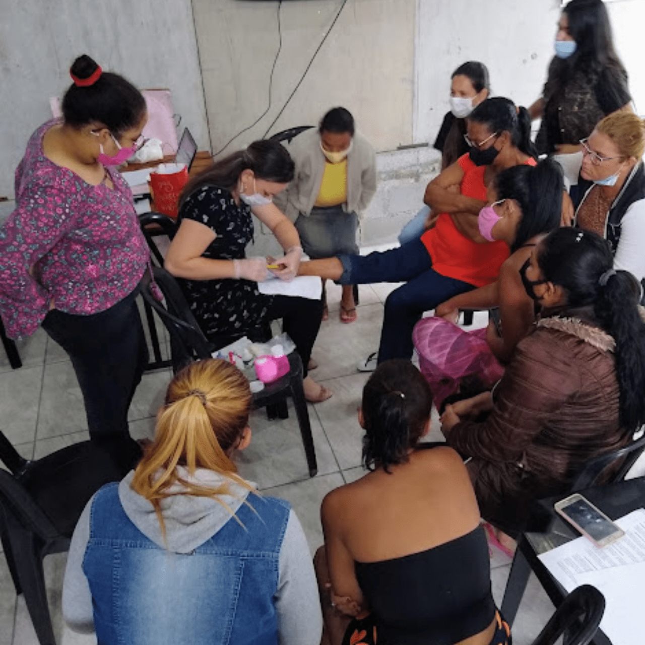 Fotos da aula do Curso de Manicure
